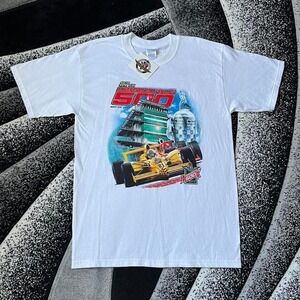 Vintage 2000s 2003 Indianapolis 500 Racing Starting Grid Racing White T-Shirt